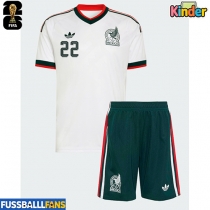 Mexiko Hirving Lozano #22 Auswärts Trikotsatz Kinder WM 2026 Kurzarm (+ Kurze Hosen)